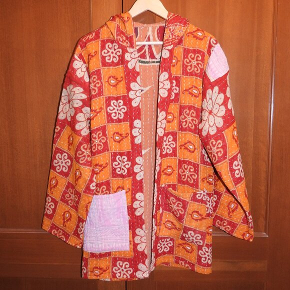✨ One-of-a-Kind Kantha Quilted Jacket ✨ - Picture 1 of 5
